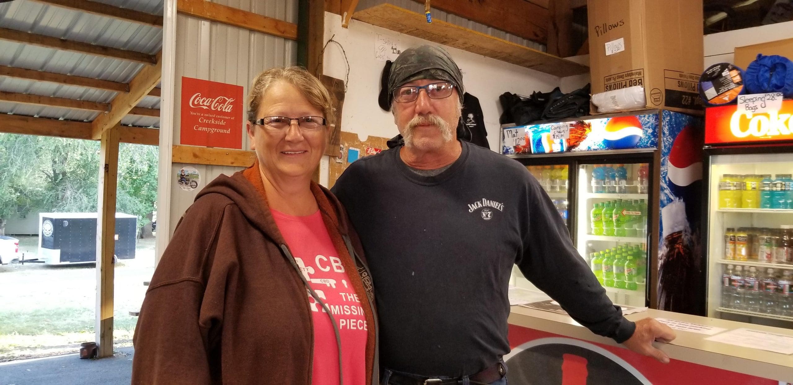 Couple staying at Creekside Campground during Sturgis Rally